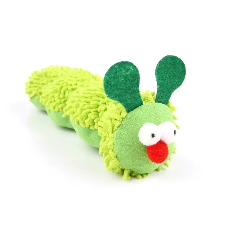 Jouet pour Chats Chenille - Peluche Douce à L' Herbe à Chat
