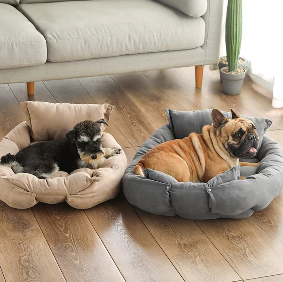 Lit pour Chien Douillet avec Coussin - Lit pour Animaux Doux et Lavable pour Chiens et Chats