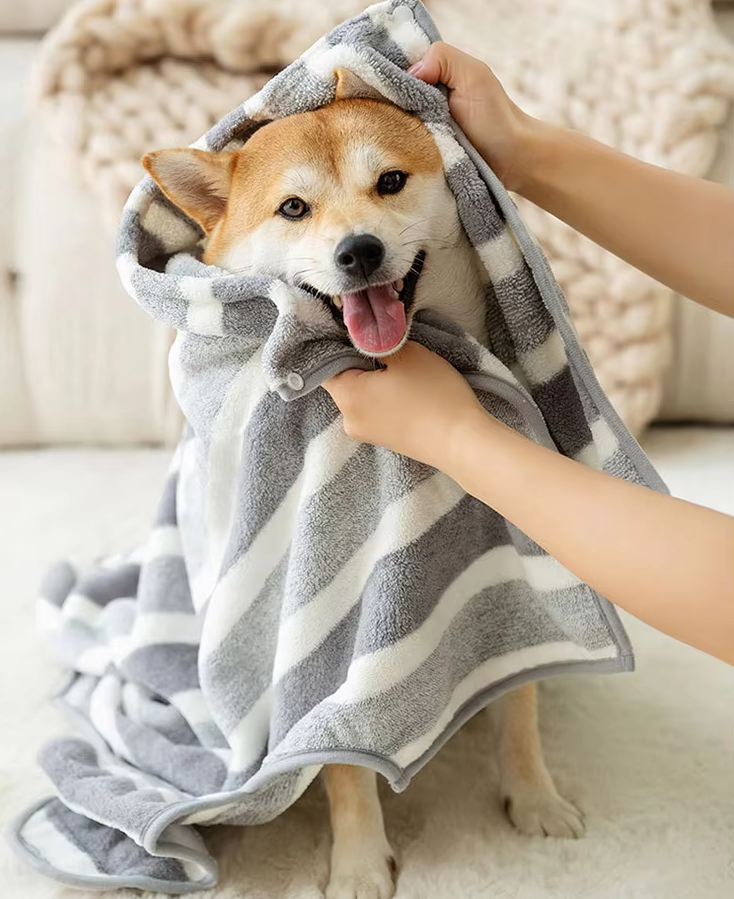 Peignoir pour Chien en Microfibre - Super Absorbant et Doux pour un Séchage Rapide après le Bain