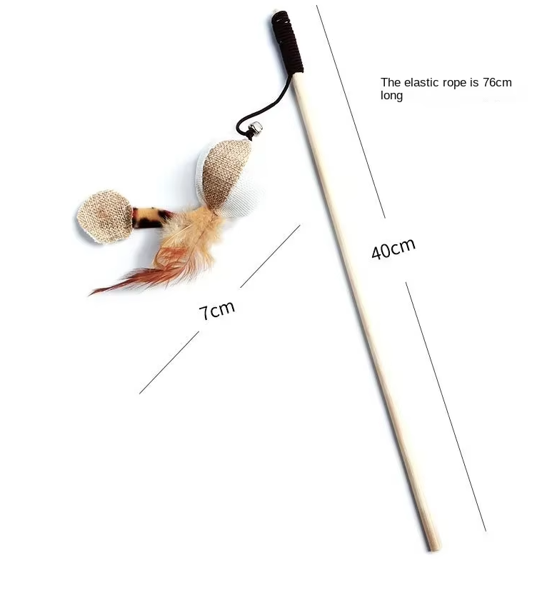 Jouets Interactifs pour Chats - Jouets Naturels avec Plumes et Clochettes