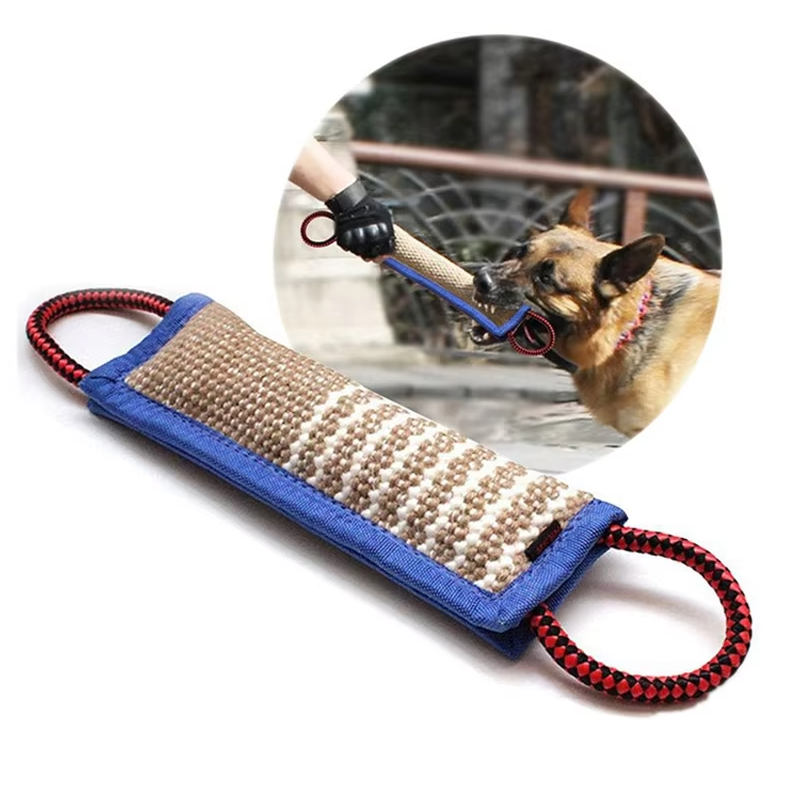 Saucisse à Croquer pour Chiens - Jouet D' Entraînement Robuste en Jute avec Poignées pour Chiots Chiens Adultes