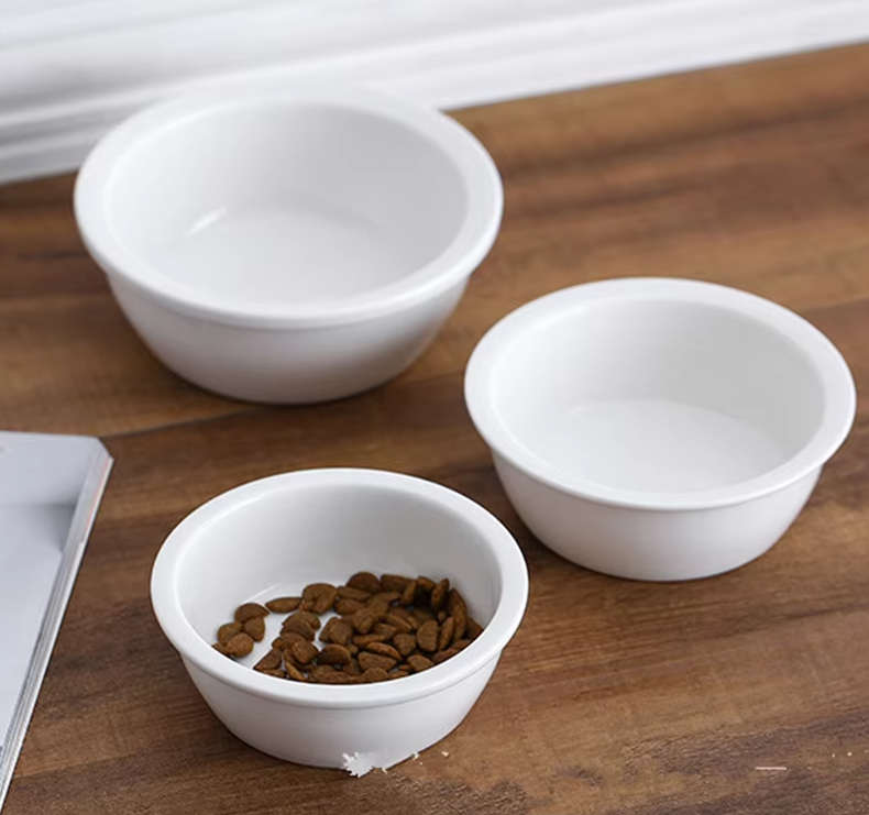Céramique Gamelle pour Chiens et Chats - Gamelle Blanche Classique pour Animaux de Compagnie