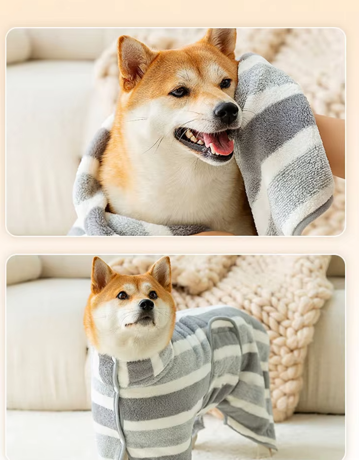 Peignoir pour Chien en Microfibre - Super Absorbant et Doux pour un Séchage Rapide après le Bain