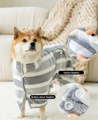 Peignoir pour Chien en Microfibre - Super Absorbant et Doux pour un Séchage Rapide après le Bain