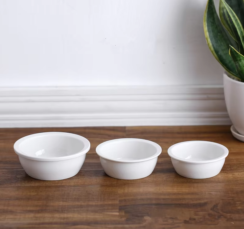 Céramique Gamelle pour Chiens et Chats - Gamelle Blanche Classique pour Animaux de Compagnie