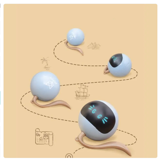 Jouet Interactif pour Chats avec Lumières Led - Jouet en Forme de Boule pour Chats