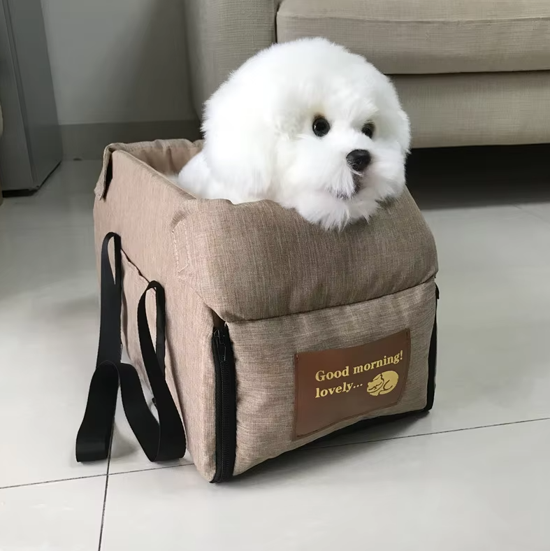 Siège pour Chien de Luxe pour la Voiture - Siège de Voiture Portable Rembourré avec Ceinture de Sécurité