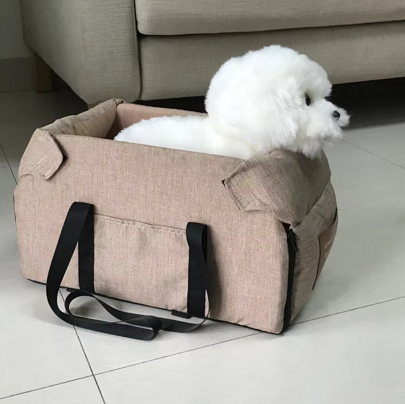 Siège pour Chien de Luxe pour la Voiture - Siège de Voiture Portable Rembourré avec Ceinture de Sécurité