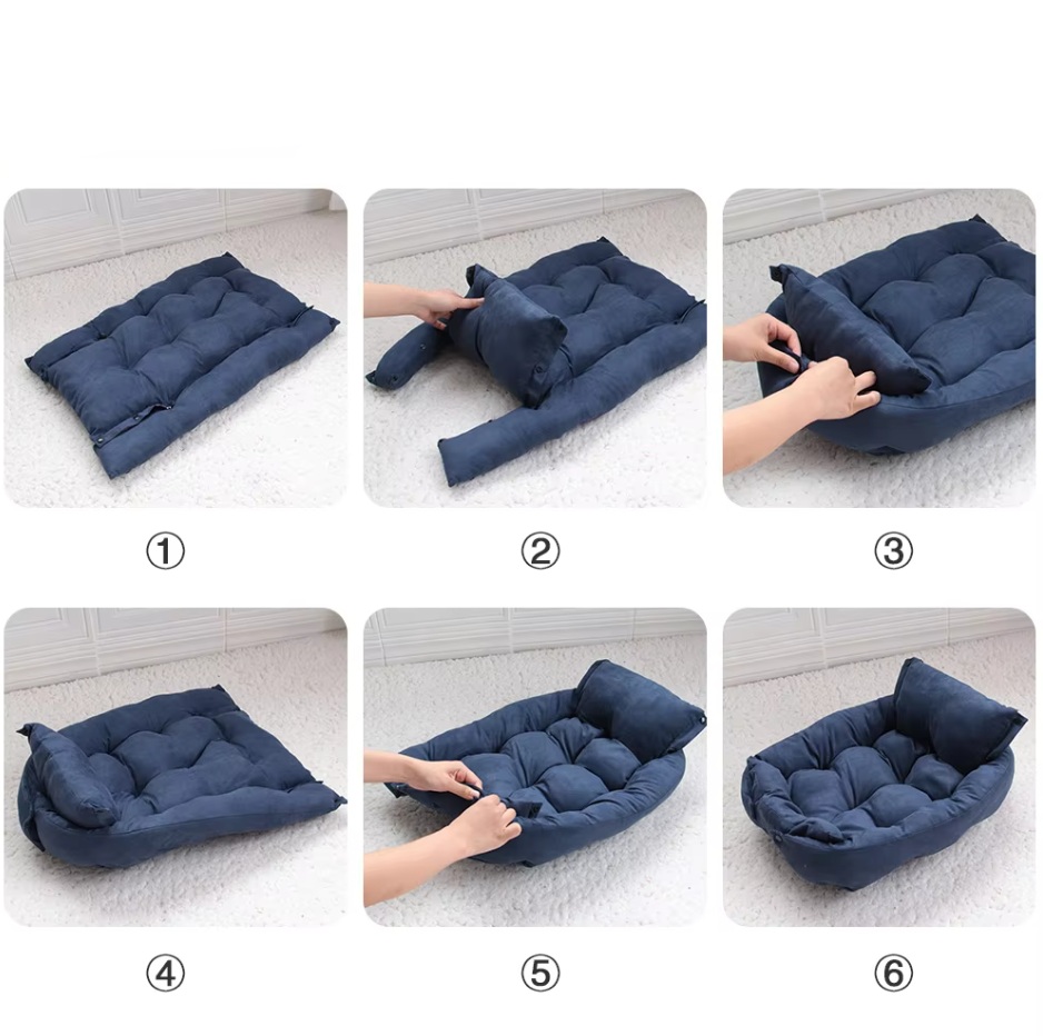 Lit pour Chien Douillet avec Coussin - Lit pour Animaux Doux et Lavable pour Chiens et Chats