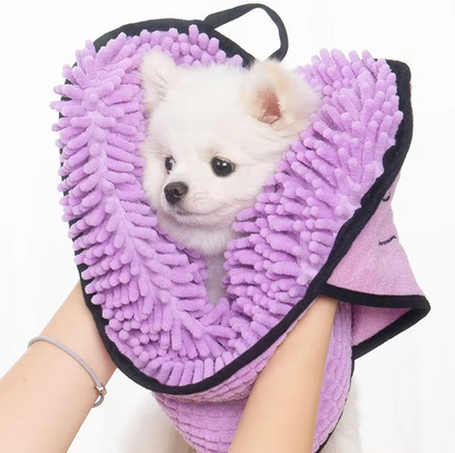 Serviette pour Animaux en Microfibre avec Gant - Super Absorbant Doux pour Chiens Chats