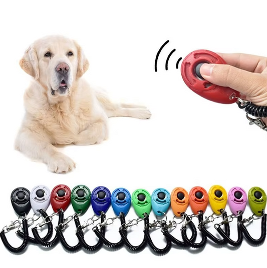 Clicker pour Dresseur de Chiens - Clicker Ergonomique avec Spirale et Mousqueton