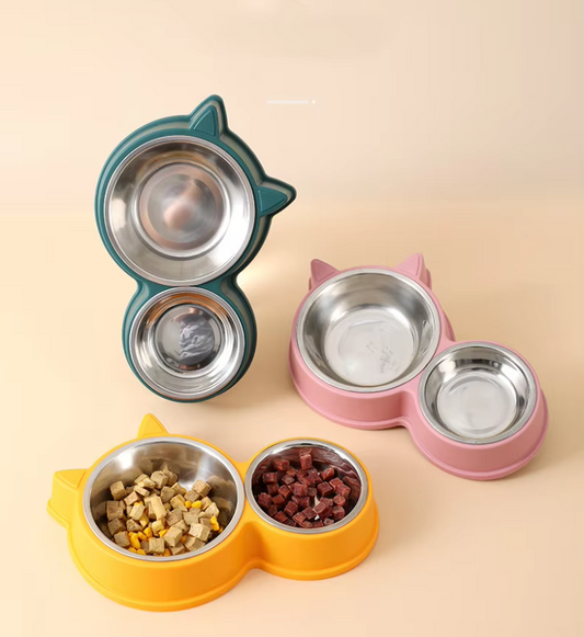 Set D' Assiettes pour Chats avec des Oreilles de Chat et une Base Antidérapante