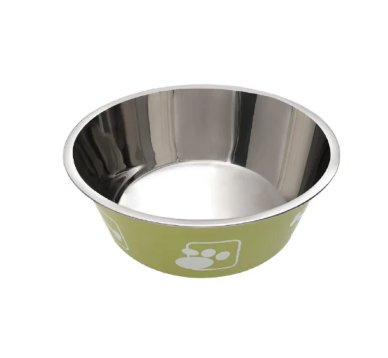 Coupelle en Acier Inoxydable avec Bord en Plastique Gris