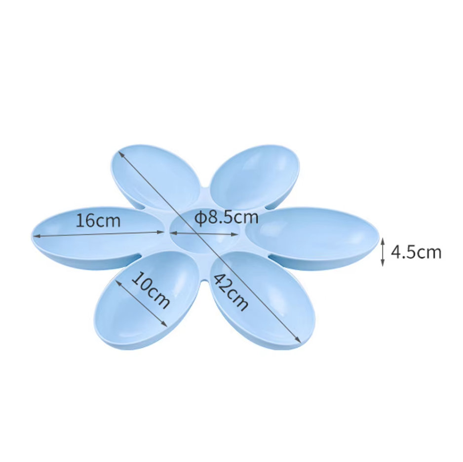 Assiette De Nourriture Pour Chats En Forme De Fleur - 6 Bols De Différentes Couleurs