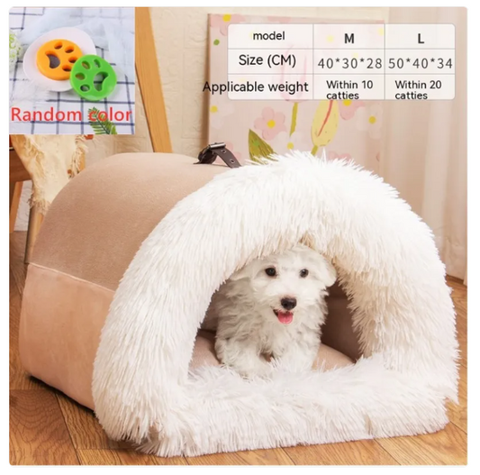Cave Douillette pour Chiens et Chats - Lit Chaud et Doux pour la Détente