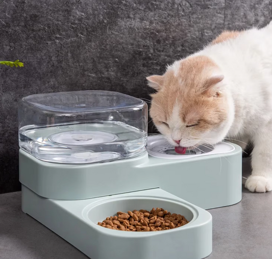 Distributeur D' Eau et de Nourriture pour Animaux Domestiques avec Système Anti-gouttes