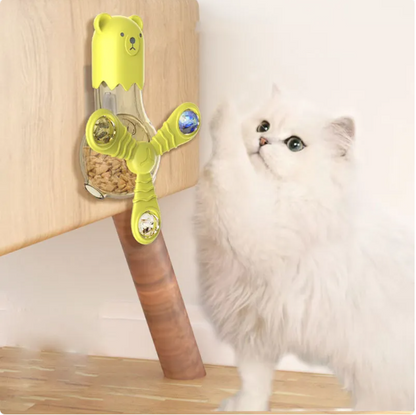 Jouets Interactifs pour Animaux de Compagnie - Distributeur de Nourriture en Forme D' Ours avec Bras Rotatifs