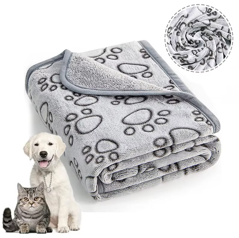Couverture Douillette pour Chien - Couverture Douce pour Animaux Domestiques avec Motif de Pattes