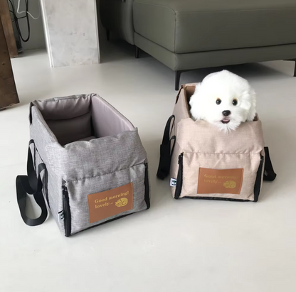 Siège pour Chien de Luxe pour la Voiture - Siège de Voiture Portable Rembourré avec Ceinture de Sécurité