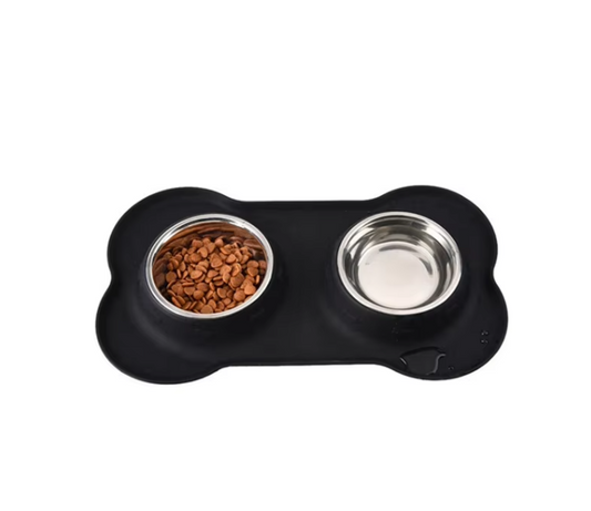Set D' Assiettes pour Chien avec Tapis Antidérapant