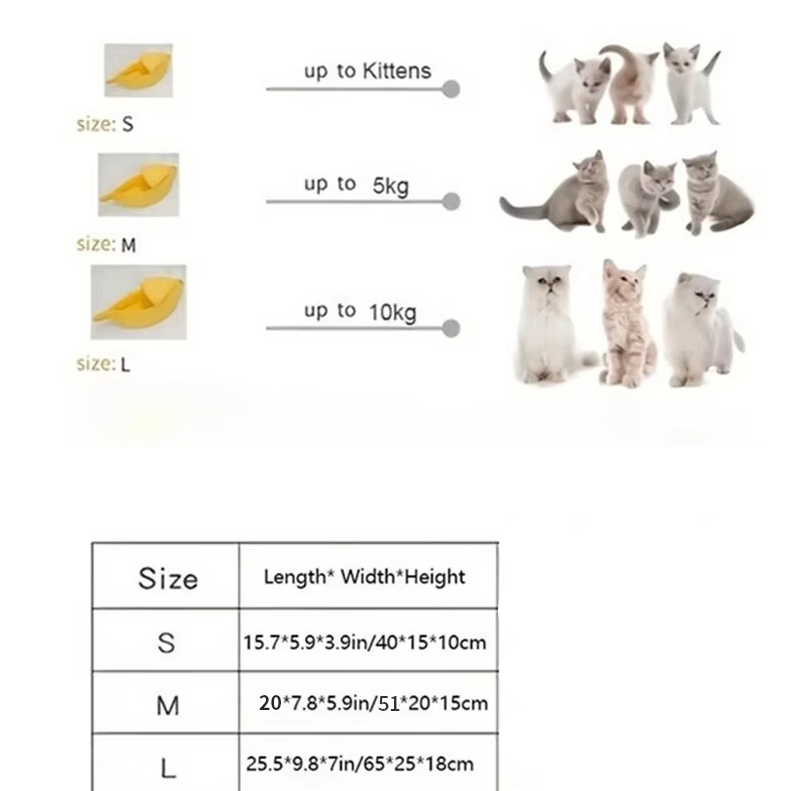 Nid D' Ange en Forme de Banane pour Chiens et Chats - Lit D' Hiver Confortable pour Animaux Domestiques