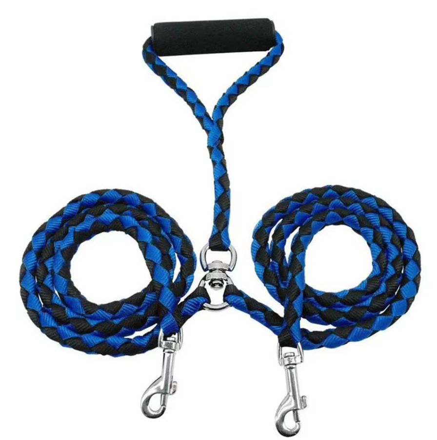 Laisse pour Chien en Nylon - Laisse Double Robuste pour Chiens en Kit avec Poignée