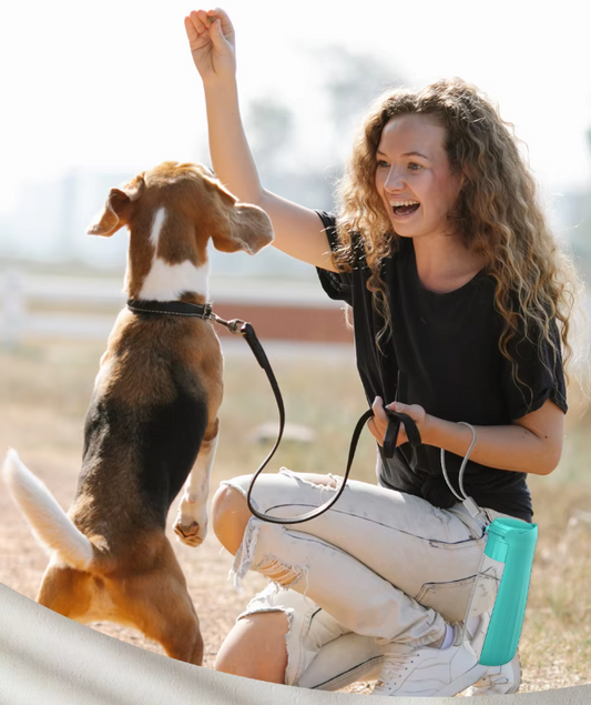 Bouteille D' Eau Portable pour Chiens - Distributeur de Voyage Anti-fuite avec Écuelle Intégrée