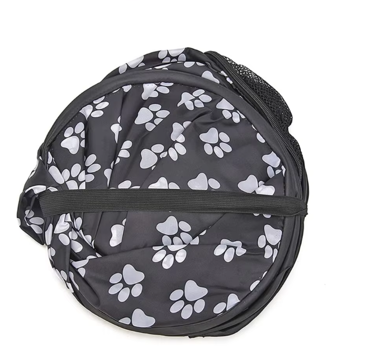 Caisse pour Chien Pliable en Tissu avec Motif de Pattes - Portable et Aérée