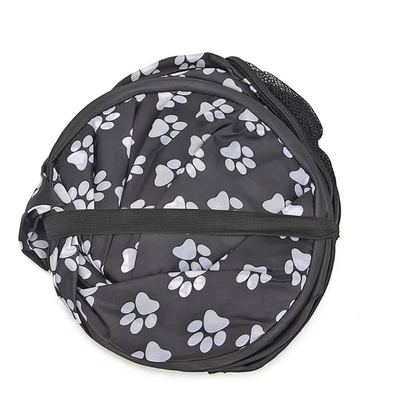 Caisse pour Chien Pliable en Tissu avec Motif de Pattes - Portable et Aérée