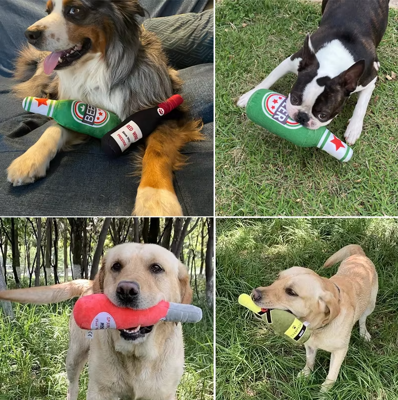 Jouets pour Chiens en Peluche - Jouets de Dentition Amusants en Forme de Boisson