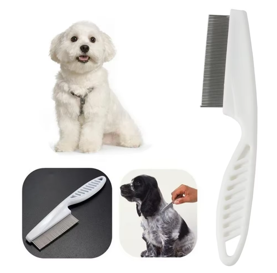 Kit Peigne à Puces pour Animaux de Compagnie - Peigne à Dents Fines pour Chats Chiens