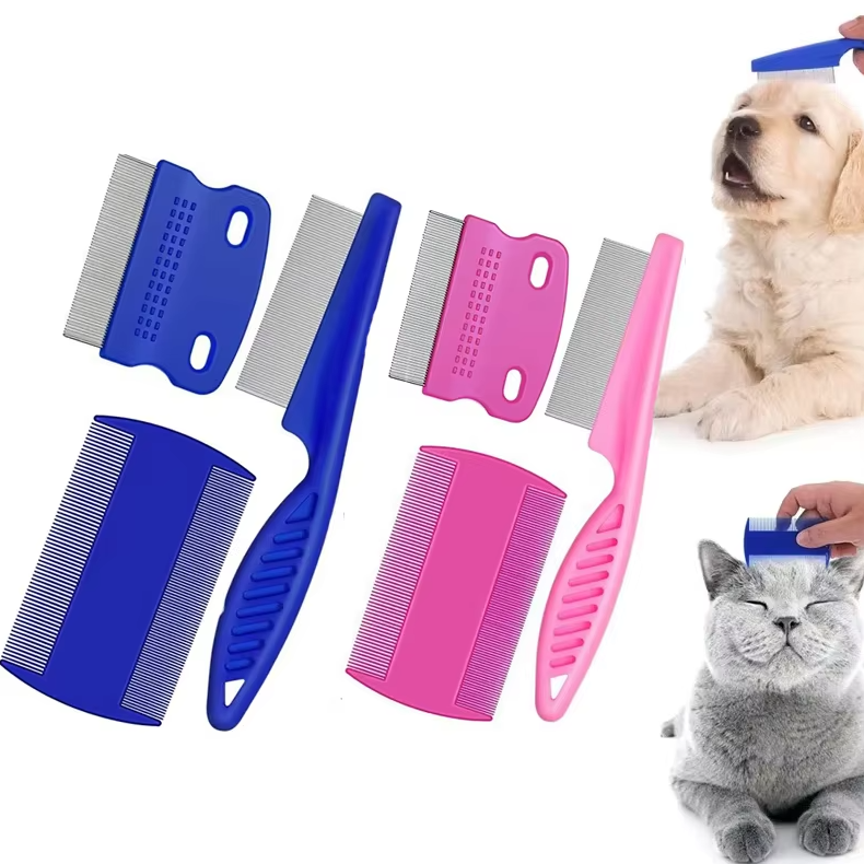 Set de Peignes à Puces pour Animaux de Compagnie - Peignes à Dents Fines pour Chiens Chats