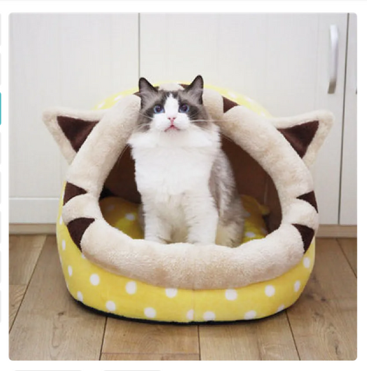 La Grotte des Chats au Design Chaton - une Grotte Douce et Confortable pour Dormir pour les Chats