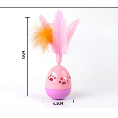Jouets Interactifs pour Chats avec Plumes - Jouets en Forme de Boule Colorée pour Chats