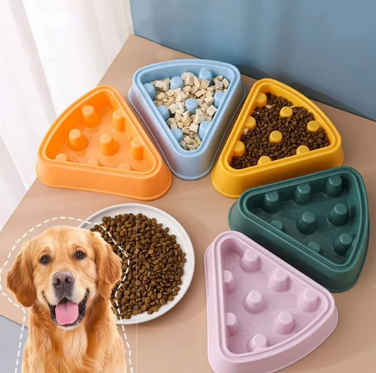 Distributeur de Nourriture Interactif pour Chiens en Forme de Triangle
