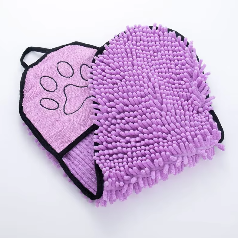 Serviette pour Animaux en Microfibre avec Gant - Super Absorbant Doux pour Chiens Chats