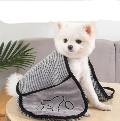Serviette pour Animaux en Microfibre avec Gant - Super Absorbant Doux pour Chiens Chats