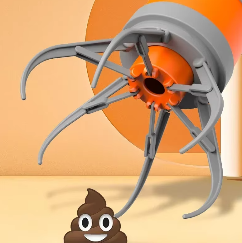 Ramasseur de Déjections Canines Portable avec Support de Sac et Mécanisme à Un Bouton