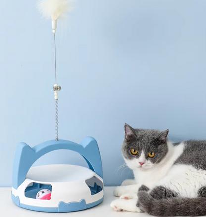 Jouet Interactif Pour Chats Avec Plumes Et Balle Roulante Pour Tigres De Salon Actifs