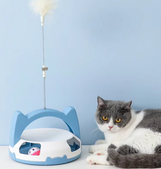 Jouet Interactif Pour Chats Avec Plumes Et Balle Roulante Pour Tigres De Salon Actifs