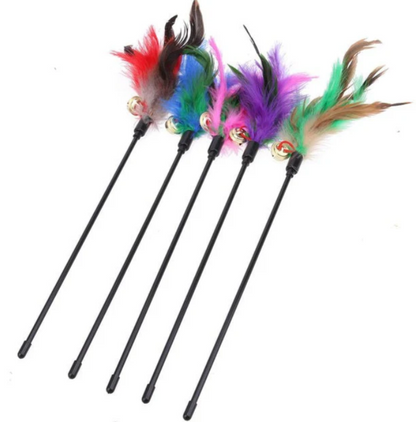 Jouet Pour Chat Avec Plumes Colorées (Lot De 5)