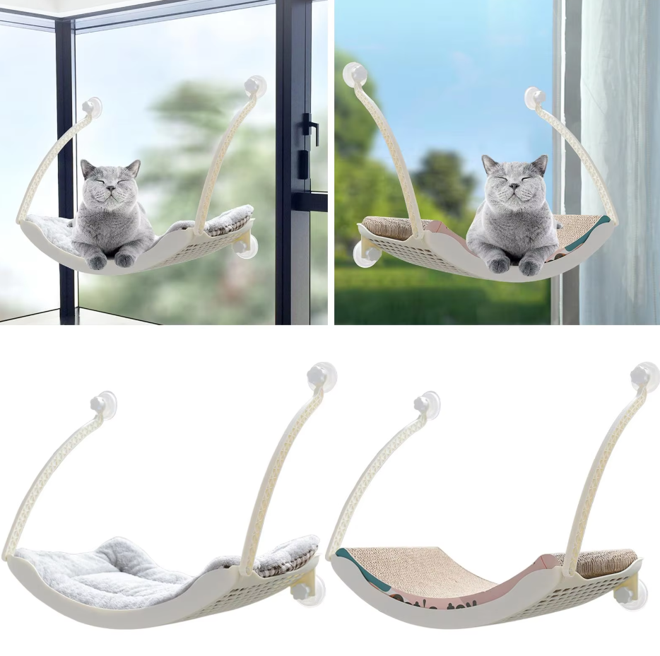 Hamac pour Fenêtre de Chat - Couchage Stable et Confortable avec Ventouses