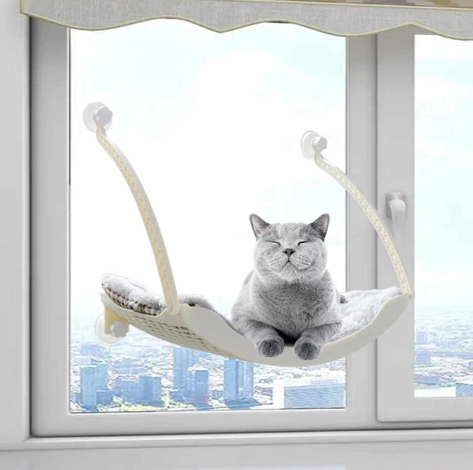 Hamac pour Fenêtre de Chat - Couchage Stable et Confortable avec Ventouses