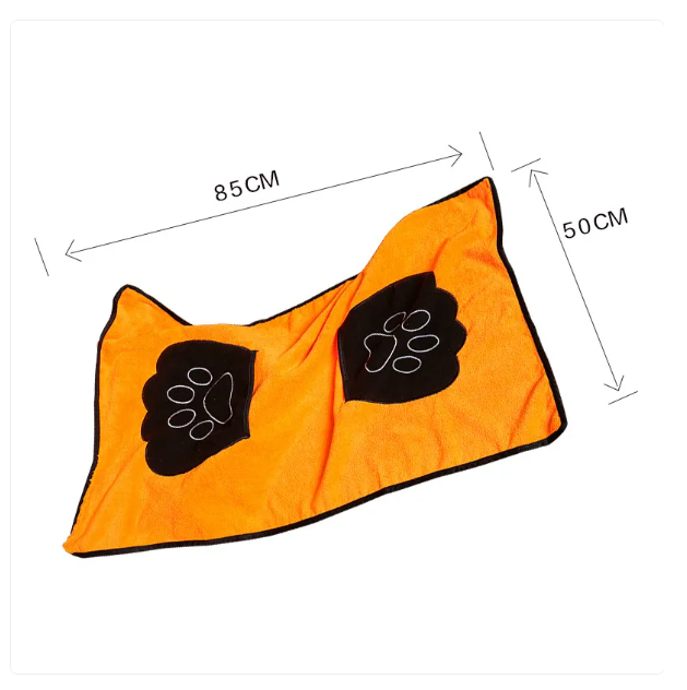 Serviette pour Animaux de Compagnie avec Motif de Pattes pour Chiens et Chats - Séchage Rapide et Super Absorbant