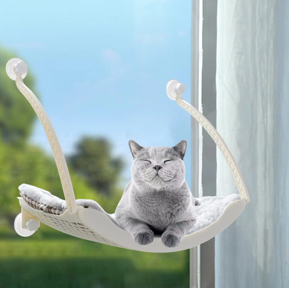 Hamac pour Fenêtre de Chat - Couchage Stable et Confortable avec Ventouses