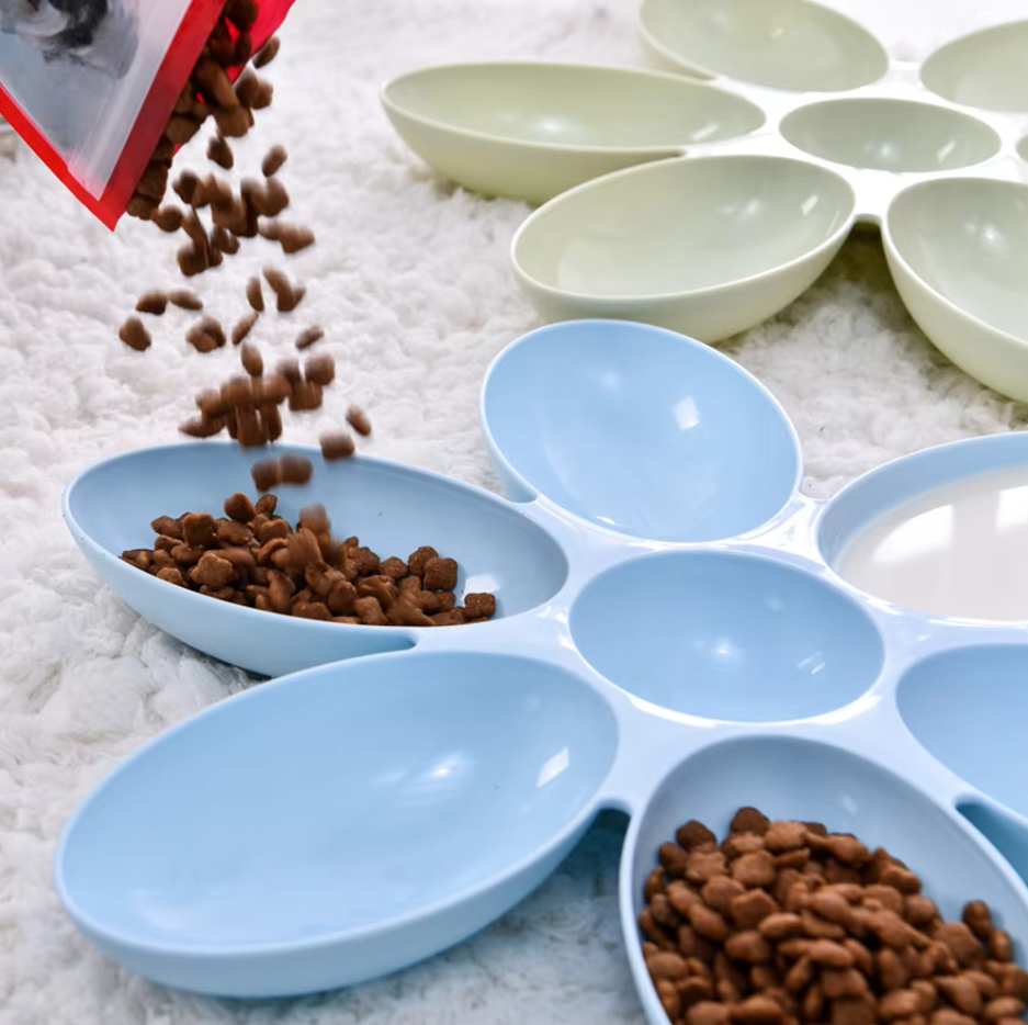 Assiette De Nourriture Pour Chats En Forme De Fleur - 6 Bols De Différentes Couleurs