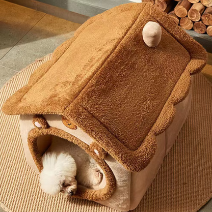 La Maison Confortable pour Animaux de Compagnie - Lit Doux et Chauffant pour Chats et Chiens au Design Douillet
