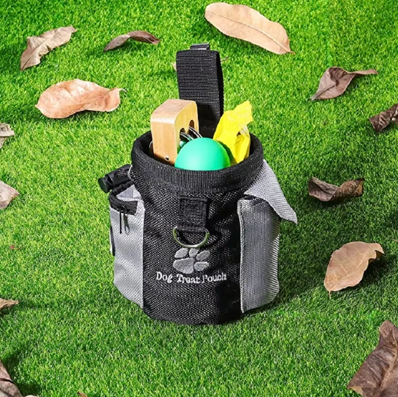 Sac à Friandises pour Chiens avec Distributeur de Sacs à Crottes - Sac de Dressage Pratique et Portable pour les Promenades