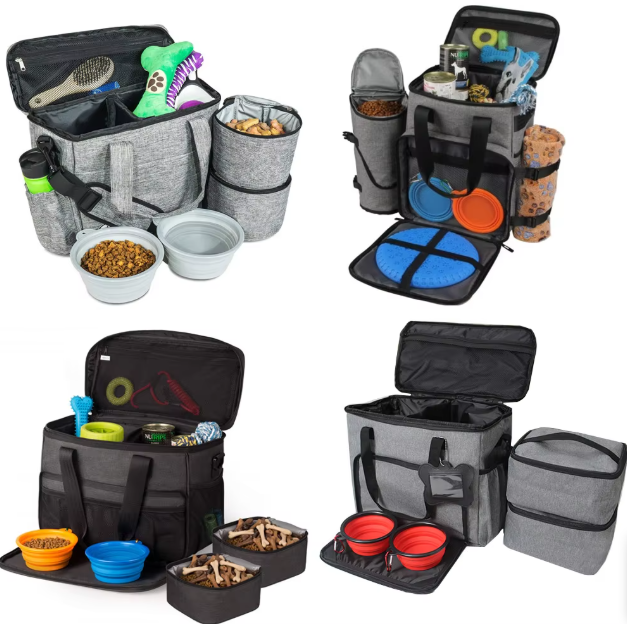 Sac De Voyage Multifonctionnel Pour Chiens - Rangement Pratique Pour La Nourriture , Les Jouets Et Les Accessoires