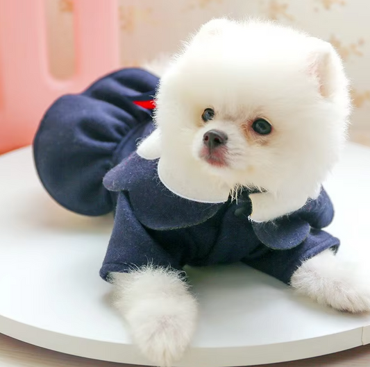 Manteau Pour Chien En Rouge Avec Col Élégant - Doux Et Confortable Pour Les Petits Chiens